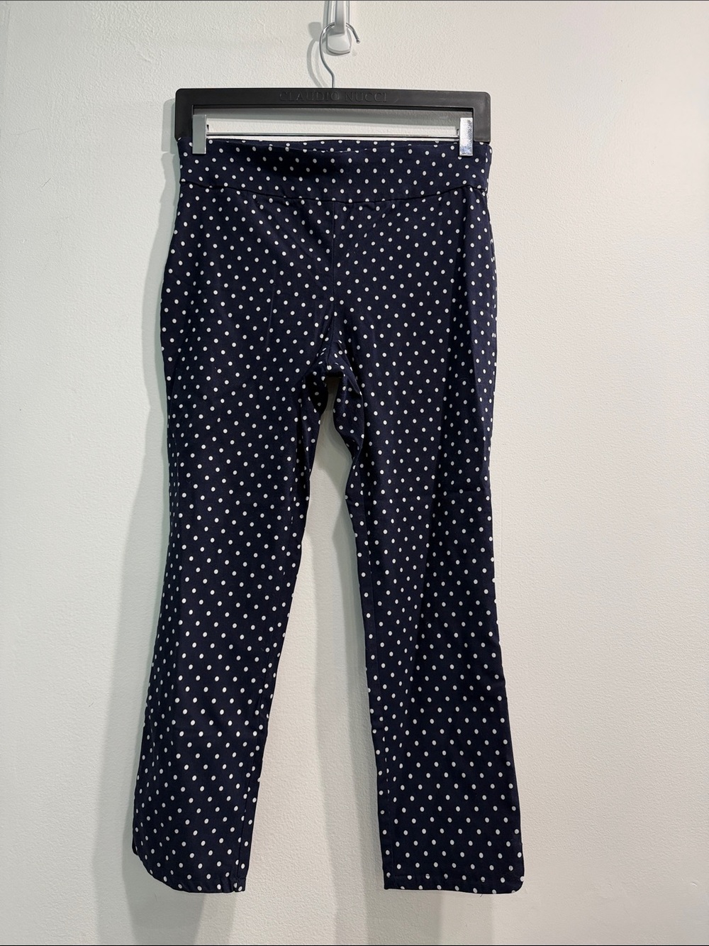Van Heusen Navy with White Polka Dot Cropped Pants